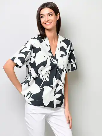 Klingel Blouse met v-hals alba moda marine/offwhite aanbieding