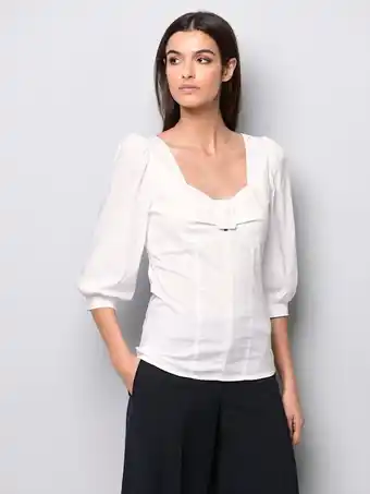 Klingel Blouse met pat voor alba moda wit aanbieding