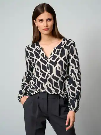 Klingel Blouse met knoopsluiting alba moda marine/crème aanbieding