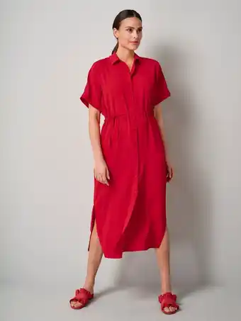 Klingel Jurk met modieuze plooitjes alba moda rood aanbieding