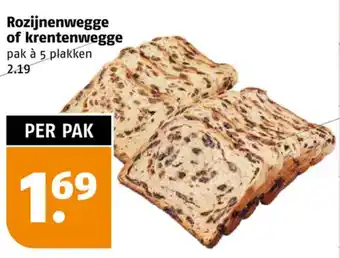 Poiesz Rozijnenwegge of krentenwegge pak à 5 plakken aanbieding