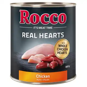 Zooplus 24x800g real hearts kip met hele kippenharten rocco hondenvoer aanbieding