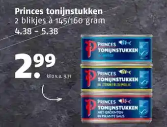 Poiesz Princes tonijnstukken 2 blikjes à 145/160 gram aanbieding