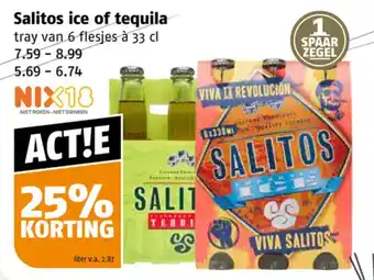 Poiesz Salitos ice of tequila tray van 6 flesjes à 33 cl aanbieding