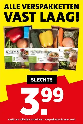 Boni ALLE VERSPAKKETTEN aanbieding