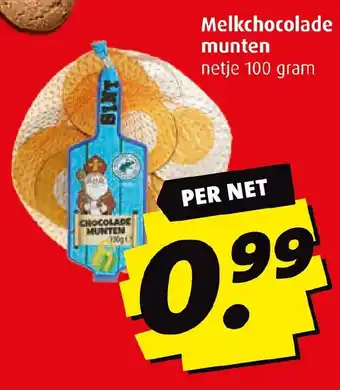 Boni Melkchocolade munten 100 gram aanbieding