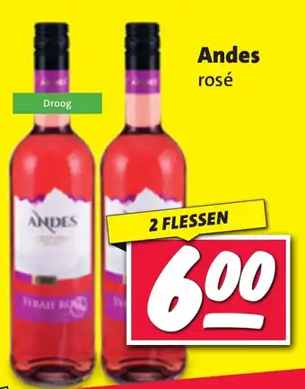 Nettorama Andes rose 2 FLESSEN aanbieding