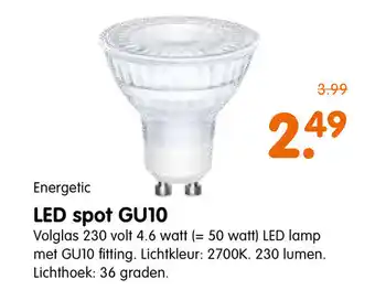 Plentyparts LED spot GU10 4.6 watt aanbieding