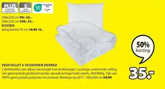 Jysk VEOFJELLET 4-SEIZOENEN DEKBED aanbieding