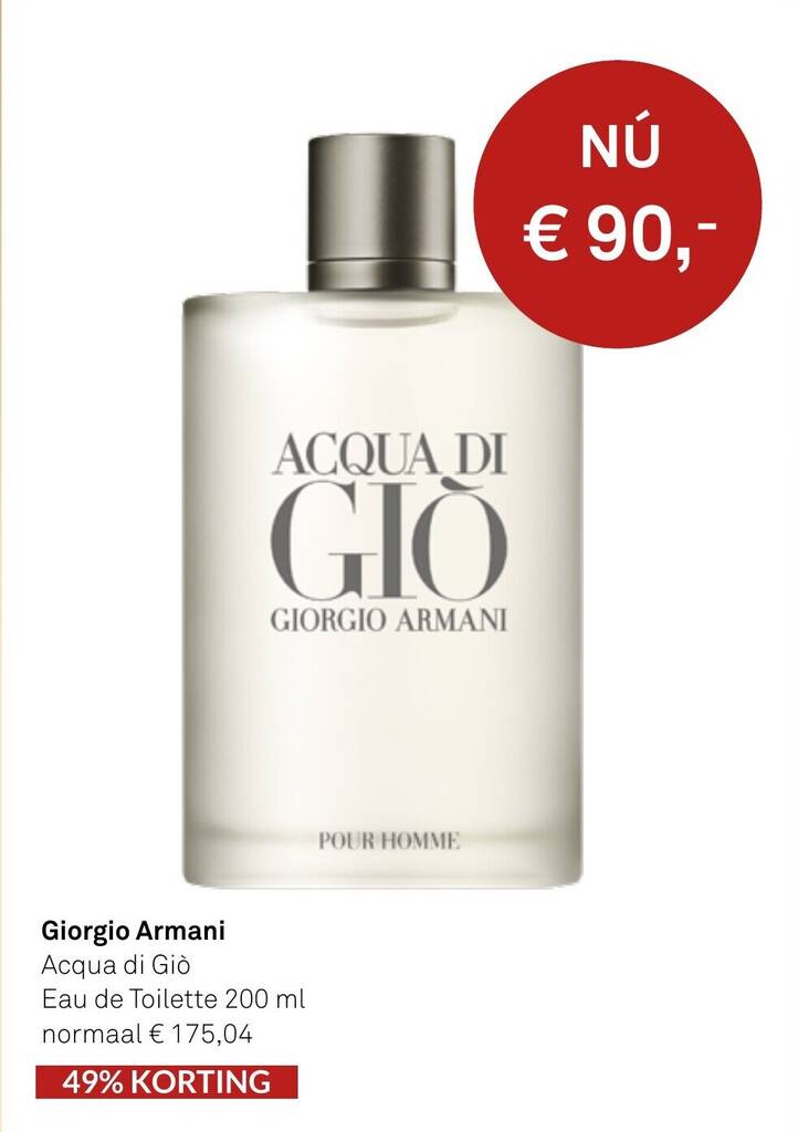 Armani Acqua di Giò 200ml aanbieding bij Mooi parfumerie
