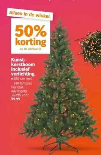 Albert Heijn Kunstkerstboom inclusief verlichting aanbieding
