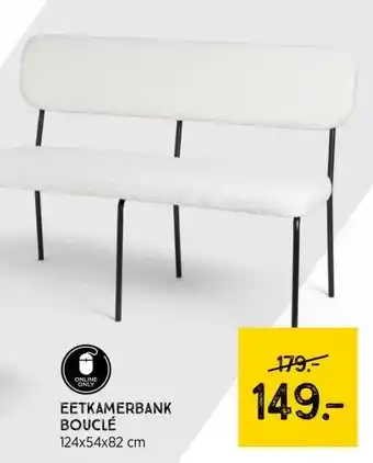 Xenos Eetkamerbank bouclé aanbieding