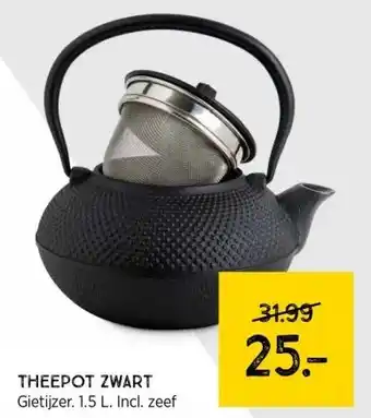 Xenos Theepot zwart aanbieding