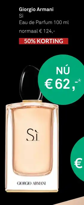 Mooi parfumerie Giorgio armani sì eau de parfum 100 ml aanbieding