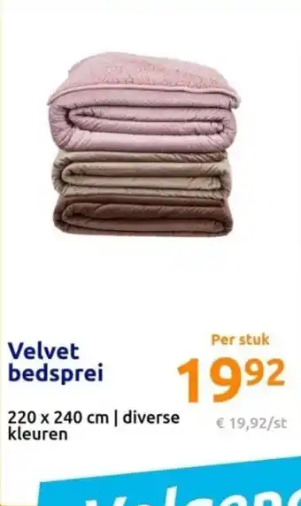 Action Velvet bedsprei 220 x 240 cm aanbieding