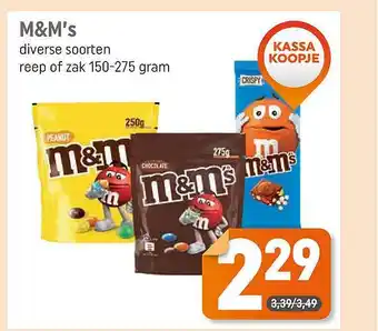 Dagwinkel M&M's aanbieding