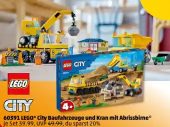 PENNY DE 60391 LEGO City Baufahrzeuge und Kran mit Abrissbirne aanbieding