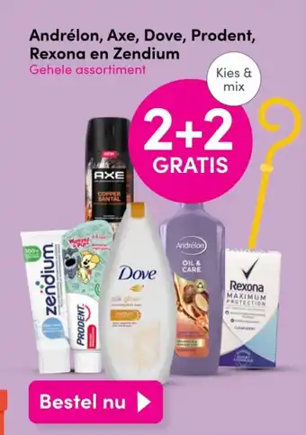 DA Andrélon, Axe, Dove, Prodent, Rexona en Zendium aanbieding