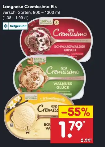 Netto Marken-Discount DE Langnese Cremissimo Eis aanbieding