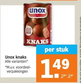 Albert Heijn Unox knaks assortiment aanbieding