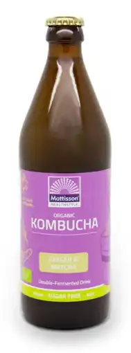 De Online Drogist Mattisson healthstyle kombucha ginger & matcha drink aanbieding