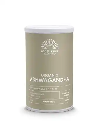 De Online Drogist Mattisson healthstyle biologische ashwagandha poeder aanbieding