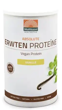 De Online Drogist Mattisson healthstyle vegan absolute erwten proteïne poeder vanille aanbieding