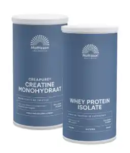 De Online Drogist Mattisson healthstyle - creatine monohydraat poeder en sport wei proteïne poeder aanbieding