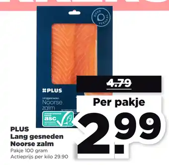 PLUS LUS Lang gesneden Noorse zalm aanbieding