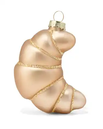 HEMA Hema kerstbal glas croissant 9cm (goud) aanbieding