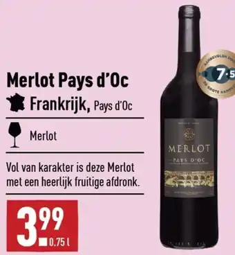 ALDI Merlot pays d'oc frankrijk, aanbieding