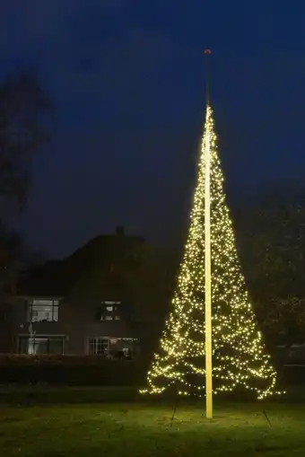 Welkoop Fairybell 7 meter - vlaggenmast kerstboom - 700 cm 1500 lampjes aanbieding