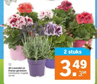 Albert Heijn AH Lavendel en Franse geranium 2st aanbieding