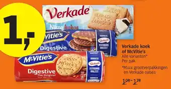 Albert Heijn Verkade koek of McVitie's aanbieding