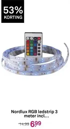 Karwei Nordlux rgb ledstrip 3 meter incl afstandsbediening aanbieding