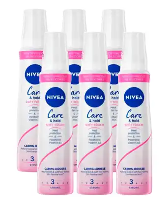 De Online Drogist Nivea care & hold soft touch caring mousse multiverpakking aanbieding