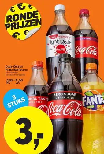 Albert Heijn Coca-Cola of Fanta  3*1L aanbieding