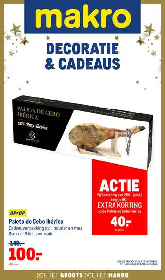 Makro Paleta de Cebo Ibérica aanbieding