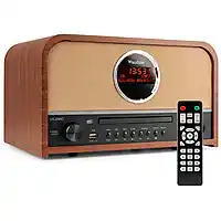 Bol.com Dab radio met cd speler - audizio salerno - retro radio met bluetooth en mp3 speler - stereo - 40w aanbieding