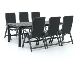 Kees Smit Bellagio fermo/fidenza 220cm dining tuinset 7-delig verstelbaar aanbieding
