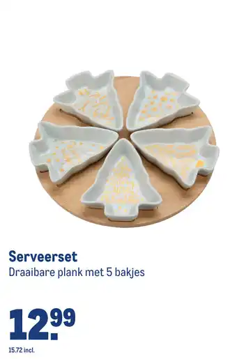 Makro Serveerset Draaibare plank met 5 bakjes aanbieding