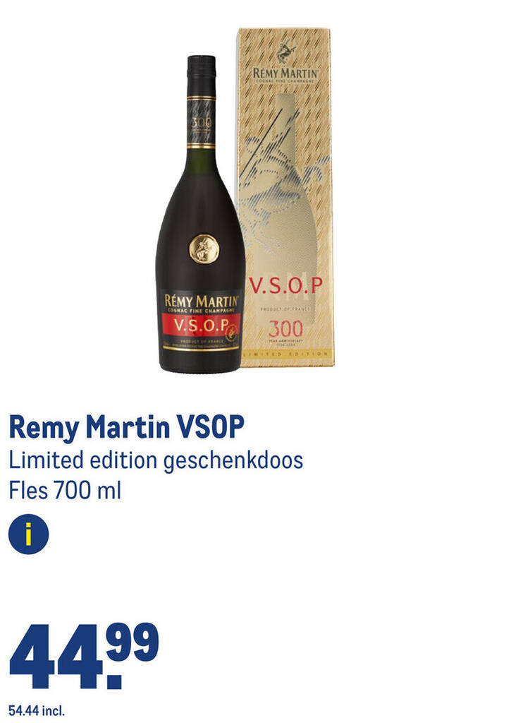 Remy Martin VSOP Limited edition geschenkdoos Fles 700 ml aanbieding bij Makro