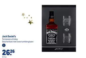 Makro Jack Daniel's Tennessee whiskey Geschenkset met twee tumblerglazen aanbieding