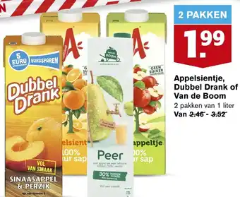 Hoogvliet Appelsientje dubbl drank of van de boom 1L aanbieding