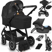 Bol.com Lionelo bianka - kinderwagen 3 in 1 - incl. autostoel - 0-22kg - xxl - buggy 3in1 aanbieding