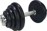 Bol.com Tunturi gewichten gietijzer totaal 15kg - halterset met schroefsluiting - dumbbell set - 1 halterstang - 30mm - incl. gratis aanbieding