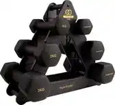 Bol.com Tunturi gewichten centuri - halterset - dumbbell set - neopreen dummbbells - 1 t/m 3kg - 3 paar - incl. gratis fitness app aanbieding