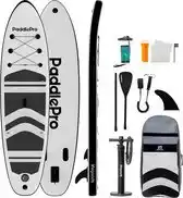 Bol.com Lifegoods sup board - opblaasbaar paddle board - complete set - max. 135kg - 320x81cm - wit/zwart aanbieding