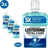 Bol.com Listerine total care bescherming tegen tandsteen mondspoeling 3 x 500 ml aanbieding