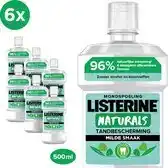 Bol.com Listerine naturals tandbescherming mondwater met milde muntsmaak zonder alcohol 6 x 500ml aanbieding